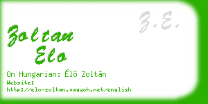 zoltan elo business card